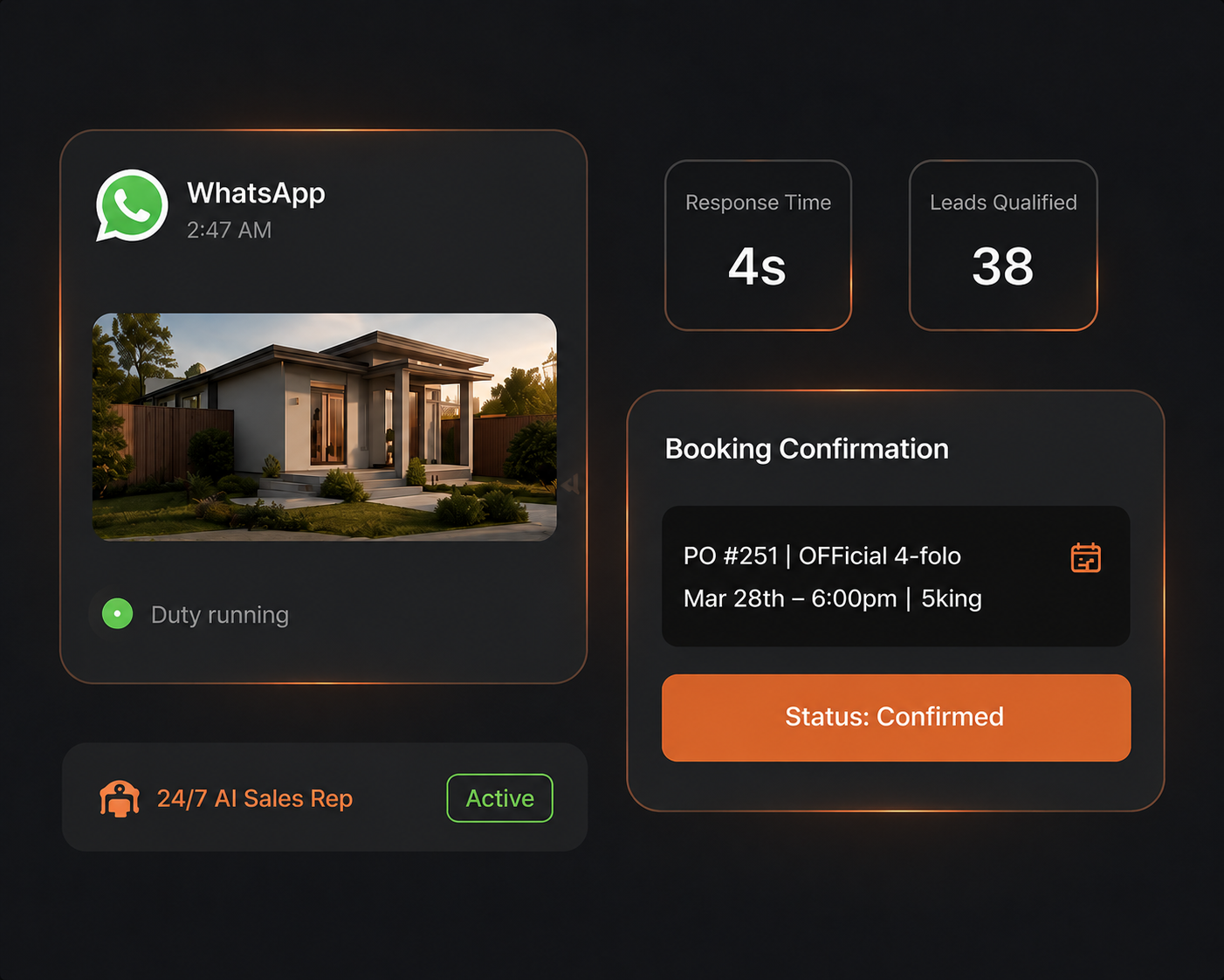 AI Sales Rep dashboard mockup